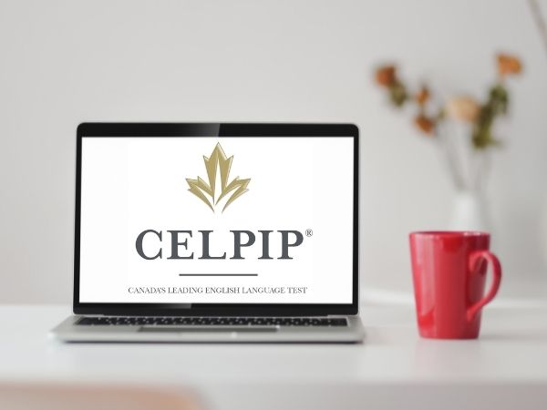a laptop with a CELPIP on screen